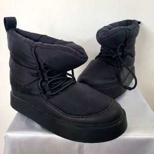 ZARA Kassyl Nylon Flat Drawstring Ankle Boots - LIMITED EDITION